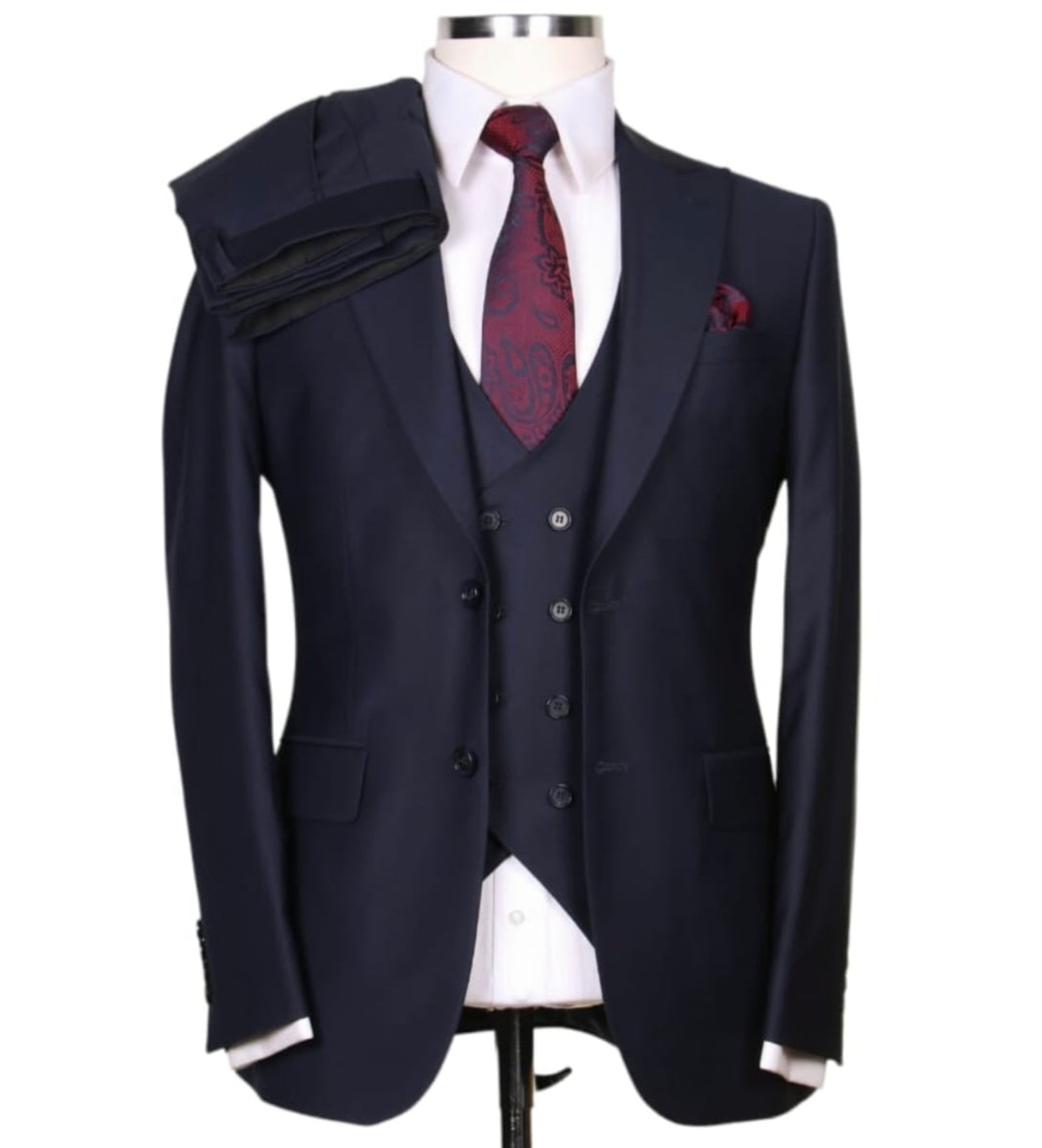 MIDNIGHT BLUE SLIM FIT THREE-PIECE SUIT – THE CONSULTANT