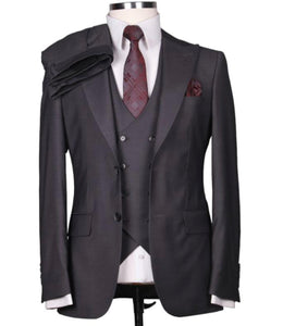 CHARCOAL GREY SLIM FIT THREE-PIECE SUIT