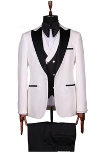 WHITE TUXEDO SLIM FIT THREE-PIECE SUIT