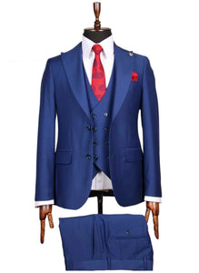 ROYAL BLUE SLIM FIT THREE-PIECE SUIT