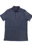 Navy Blue Polo Shirt with Subtle Design