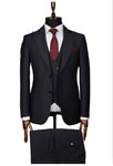 Charcoal grey slim fit three-piece suit for men - Italian-style tailoring, modern fit, premium fabric, perfect for formal and smart occasions.