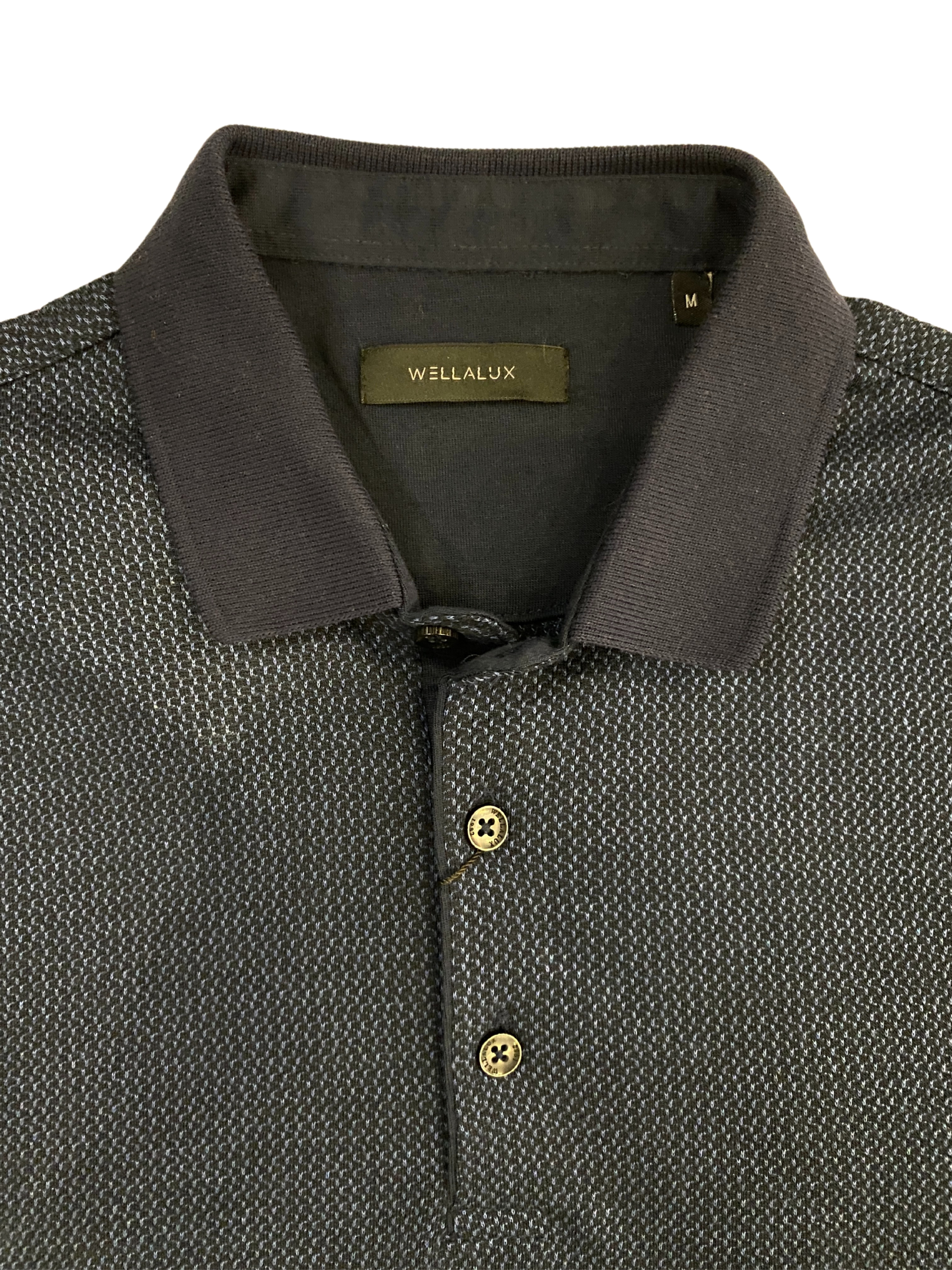 Navy Blue Polo Shirt with Subtle Design