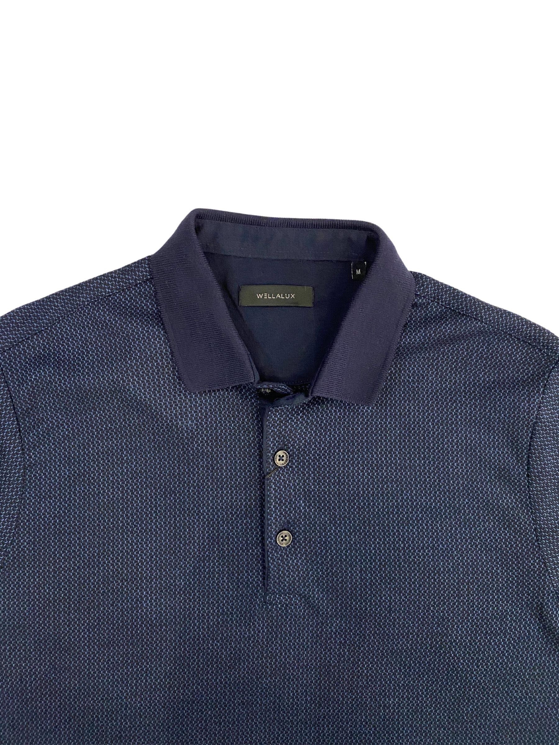 Navy Blue Polo Shirt with Subtle Design