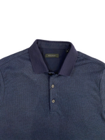 Navy Blue Polo Shirt with Subtle Design