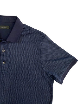 Navy Blue Polo Shirt with Subtle Design