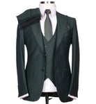 Emerald green  slim fit three-piece suit for men - Italian-style tailoring, modern fit, premium fabric, perfect for formal and smart occasions.